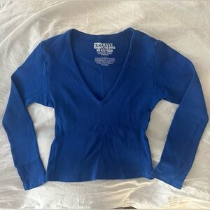 Big Bud Press Royal Blue Long Sleeve V Neck XS